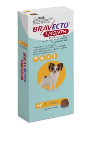 1 Month Bravecto Chew for Very Small Dogs Yellow FREE GIFT WITH PURCHASE!*