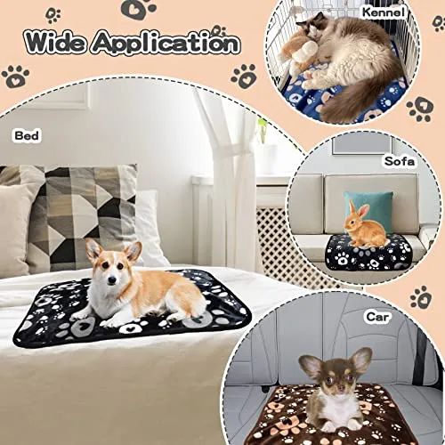 1 Pack 3 Dog Blankets for Medium Dogs, Soft Fleece Dog Blanket Fluffy Pet Blanket Warm Sleep Mat Cute Bone Print Puppy Cat Blanket, Flannel Throw for Washable Dog Bed, Blanket for Dogs, 41"X31"