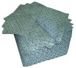 15" x 19" Gray Universal Bonded Heavy Weight Perforated Sorbent Pad | L90902