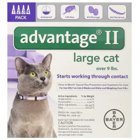 Advantage II for Large Cats 9  lb. 4 pack