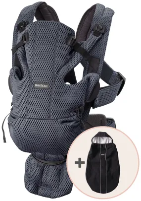 BabyBjorn Baby Carrier Free, 3D Mesh   Cover Bundle - Anthracite / Black