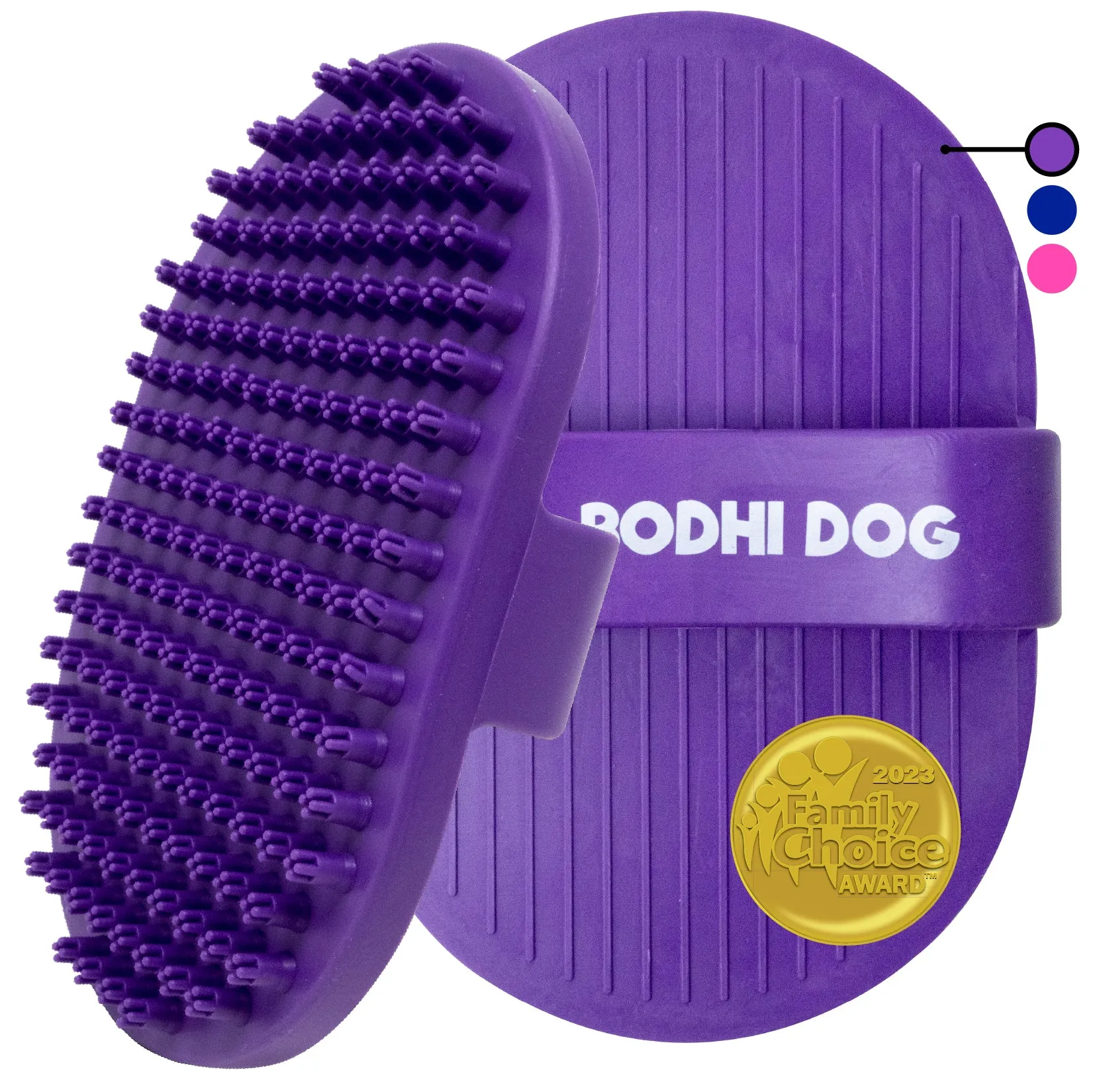 Bodhi Dog New Grooming Pet Shampoo Brush | Soothing Massage Rubber Bristles Curry Comb for Dogs & Cats Washing | Professional Quality Dog Wash Brush | Various Colors