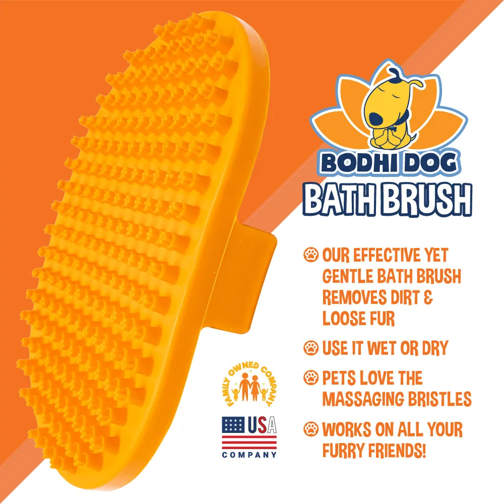 Bodhi Dog New Grooming Pet Shampoo Brush | Soothing Massage Rubber Bristles Curry Comb for Dogs & Cats Washing | Professional Quality Dog Wash Brush | Various Colors