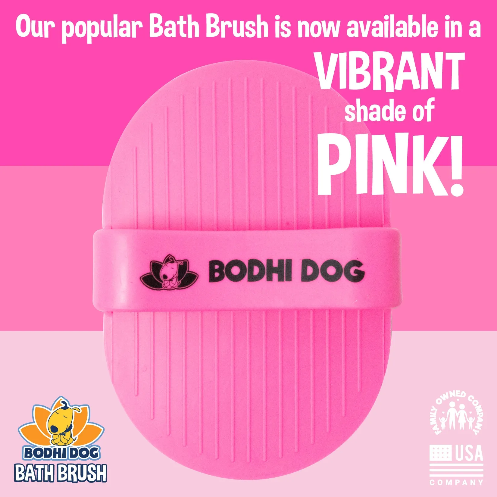 Bodhi Dog New Grooming Pet Shampoo Brush | Soothing Massage Rubber Bristles Curry Comb for Dogs & Cats Washing | Professional Quality Dog Wash Brush | Various Colors