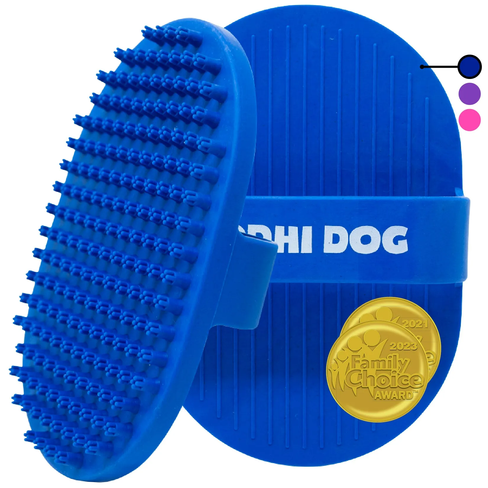 Bodhi Dog New Grooming Pet Shampoo Brush | Soothing Massage Rubber Bristles Curry Comb for Dogs & Cats Washing | Professional Quality Dog Wash Brush | Various Colors