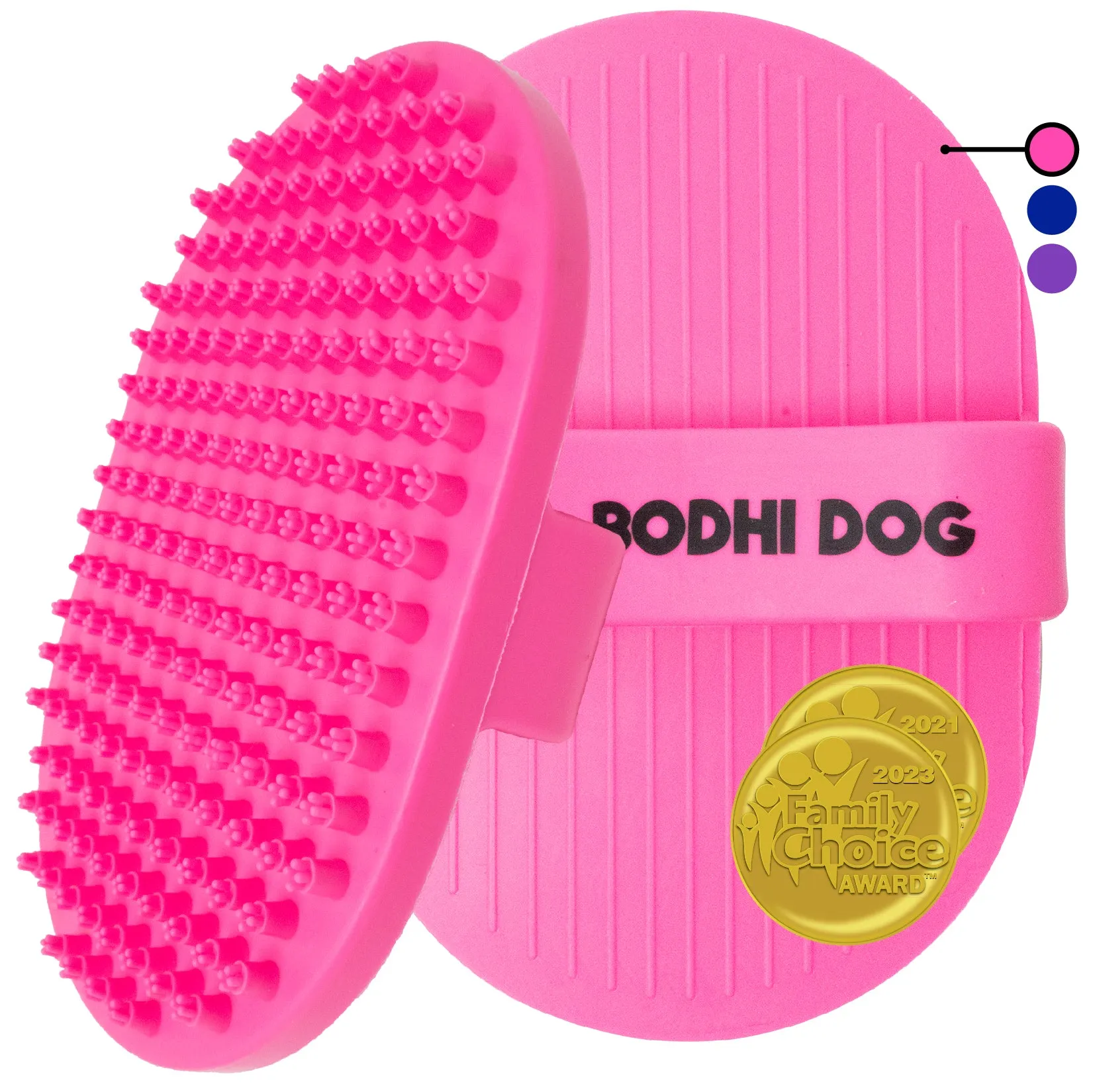 Bodhi Dog New Grooming Pet Shampoo Brush | Soothing Massage Rubber Bristles Curry Comb for Dogs & Cats Washing | Professional Quality Dog Wash Brush | Various Colors