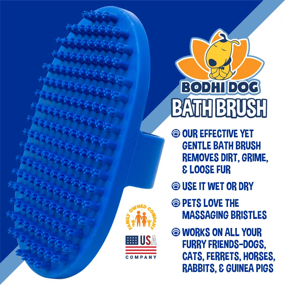 Bodhi Dog New Grooming Pet Shampoo Brush | Soothing Massage Rubber Bristles Curry Comb for Dogs & Cats Washing | Professional Quality Dog Wash Brush | Various Colors