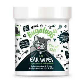 Bugalugs Soothing Cat Ear Wipes (100 pre soaked Bio Wipes) - Pack of 6