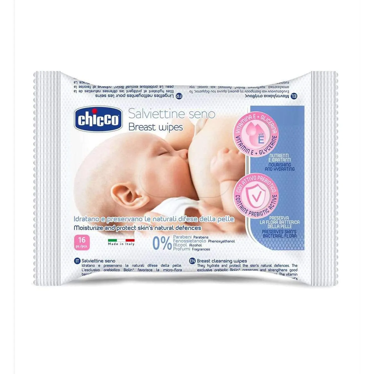 Chicco 16 Pieces Cleansing Breast Wipes - CH09165