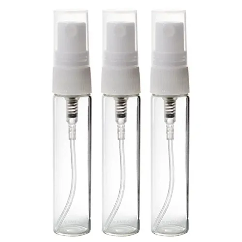 Clear Glass Perfume Bottle with White Fine Mist Spray - .14 oz / 4 ml