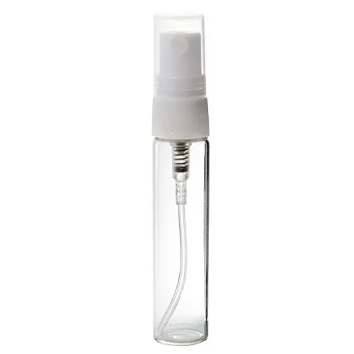 Clear Glass Perfume Bottle with White Fine Mist Spray - .14 oz / 4 ml