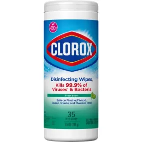 Clorox® Surface Disinfectant Cleaner Premoistened Bleach Free Manual Pull Wipe 35 Count Canister Fresh Scent NonSterile - The Clorox Company  Mfr# 01593