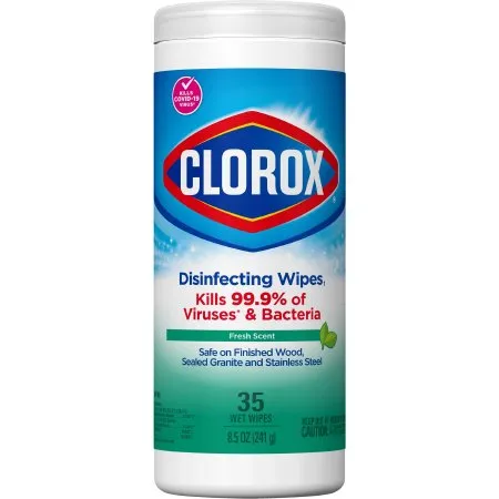 Clorox® Surface Disinfectant Cleaner Premoistened Bleach Free Manual Pull Wipe 35 Count Canister Fresh Scent NonSterile - The Clorox Company  Mfr# 01593