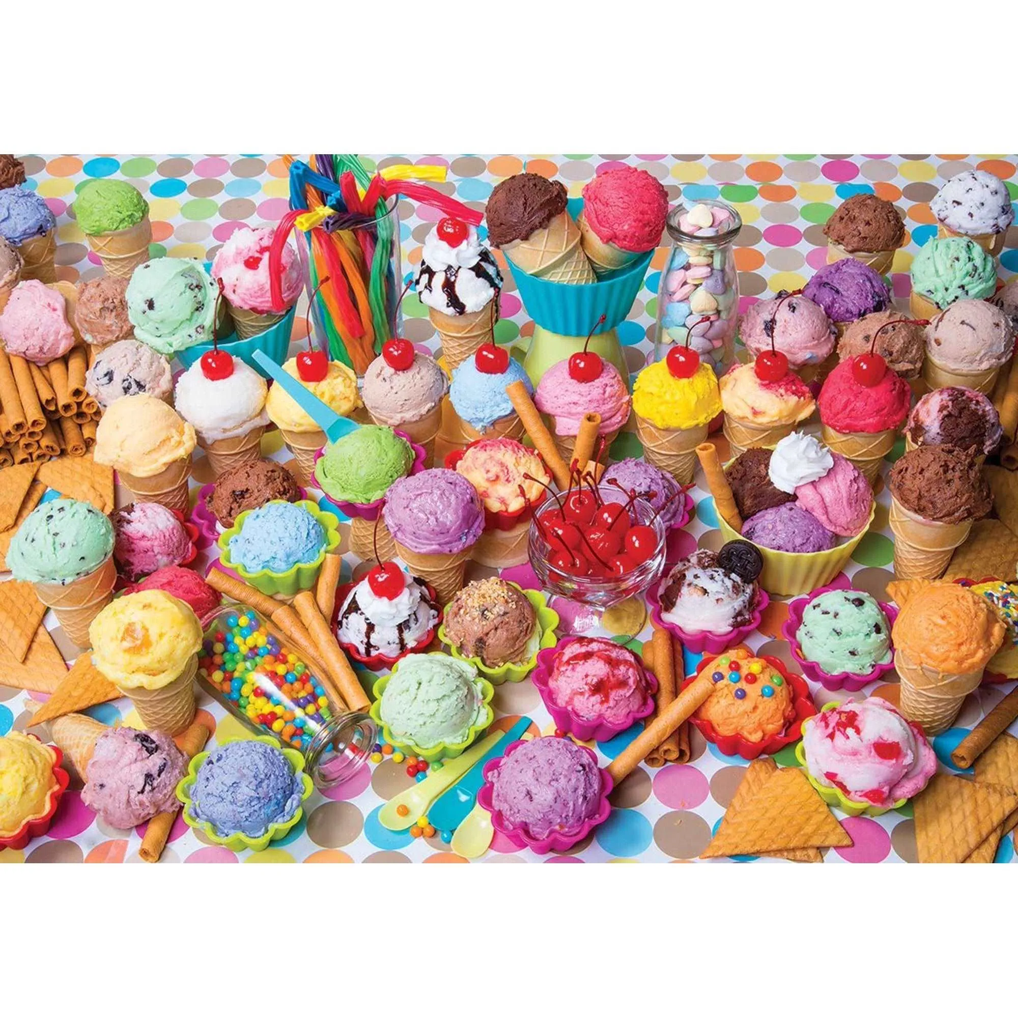 ColorLuxe Premium 1500 Piece Jigsaw Puzzle - Variety of Colorful Ice Cream by Lafayette Puzzle Factory