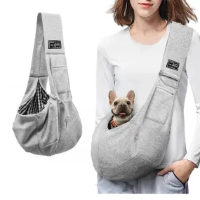 Comfortable Cotton Dog Carrier Sling Bag for Pets