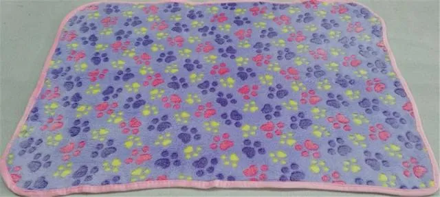 Dog Bed Mats Coral Fleece Paw Foot Print