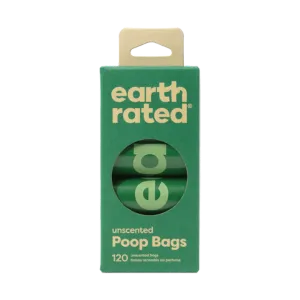 Earth Rated PoopBags Refill Pack 8 Rolls, 120ct Unscented