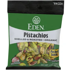 Eden Foods - Pocket Snack Pistachios Rs 1 Oz - Pack of 12