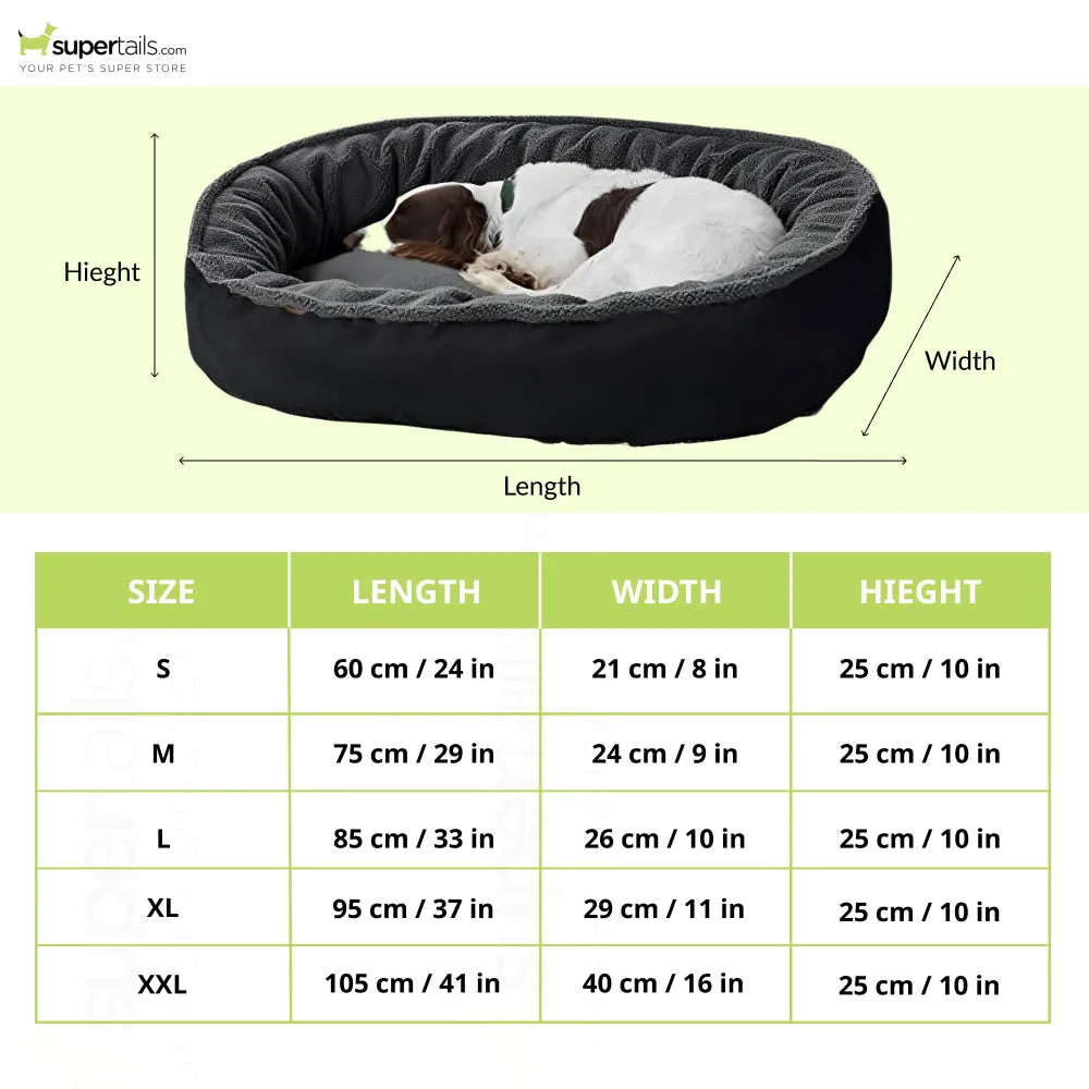 Fluffy's Kozi Pet Ultra Soft Ethnic Designer Polyster Filled Reversable Bed for Dogs and Cats (Black)