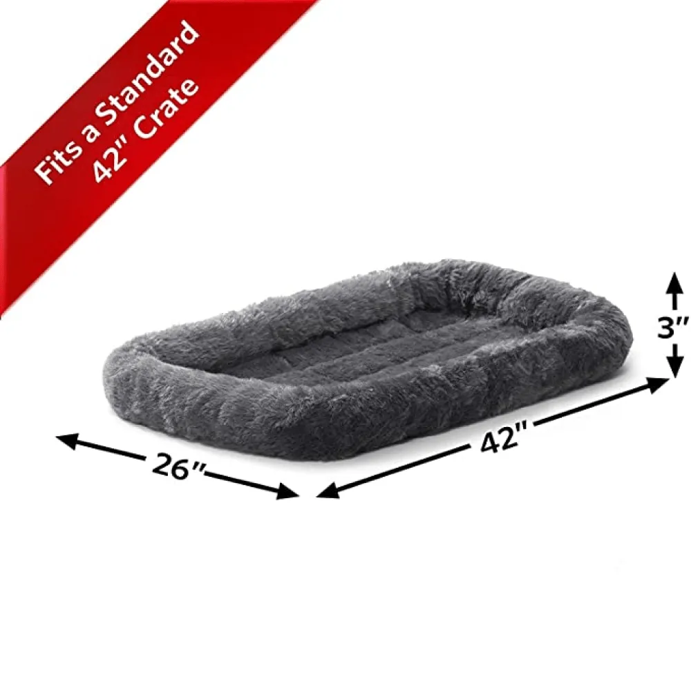 Fluffy's Luxurious Bolster Bed for Dogs and Cats (Black)