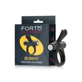 Forto Bunny Rechargeable Silicone Vibrating Cockring with Stimulating Ears