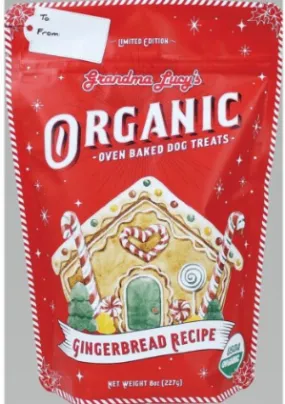 Grandma Lucys 8 oz Dog Organic Baked Gingerbread Treats