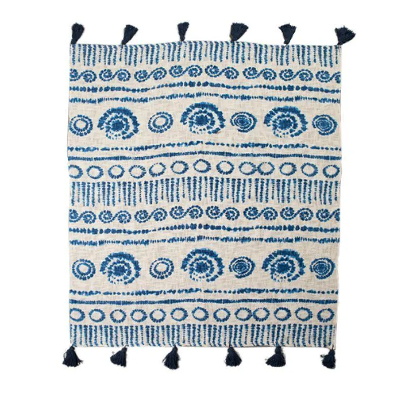 Hand Woven Royal #2 Printed Cotton Throw - 125cm x 150cm