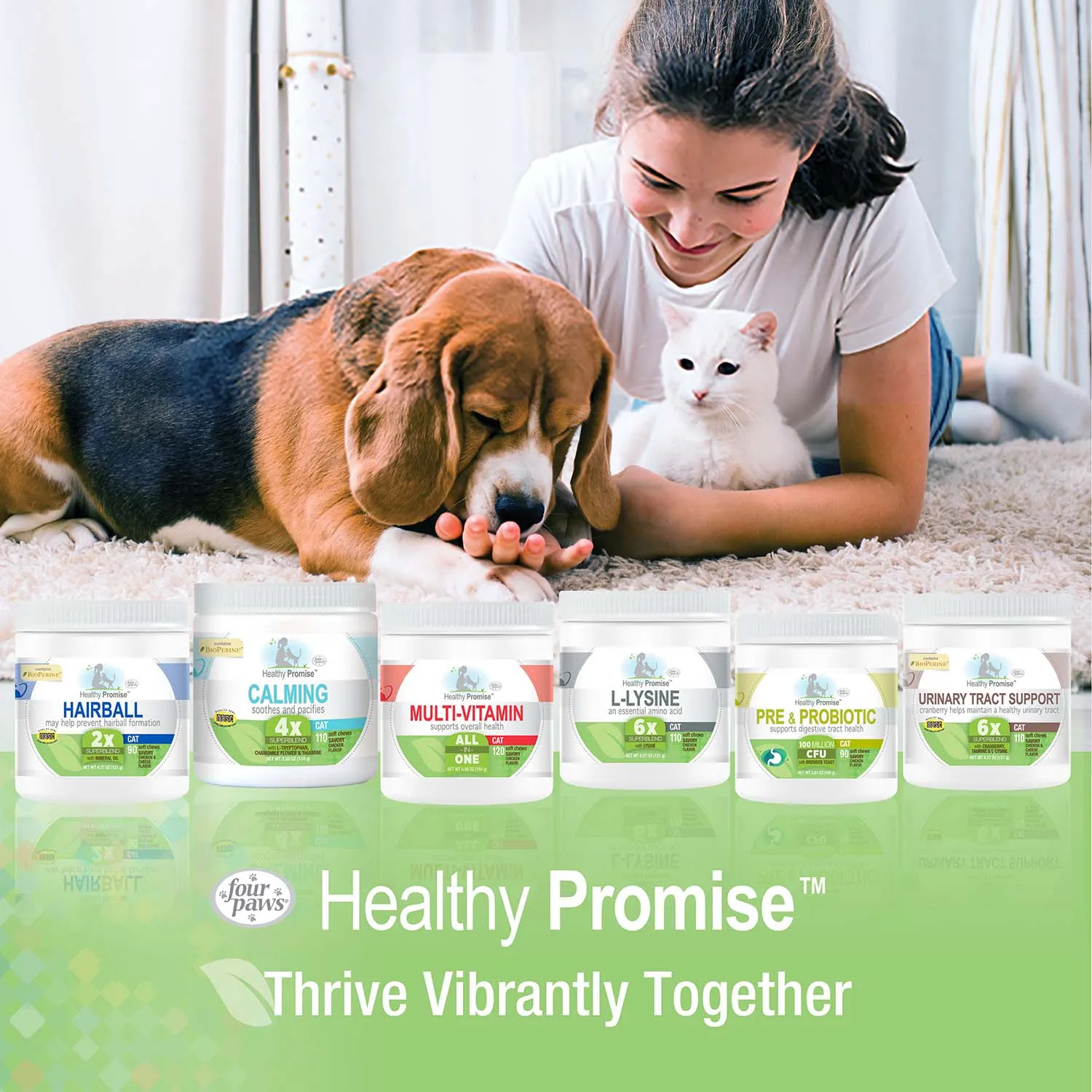 Healthy Promise Cat Hairball Control Soft Chews, Savory Chicken & Cheese, 90 ct