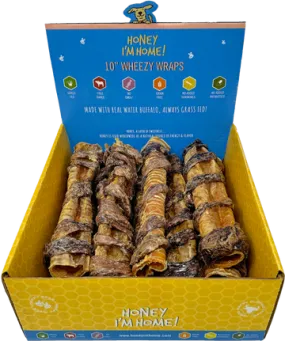 Honey I'm Home! Wheezy Wrap Dog Chew (10" - Includes 15 pieces)