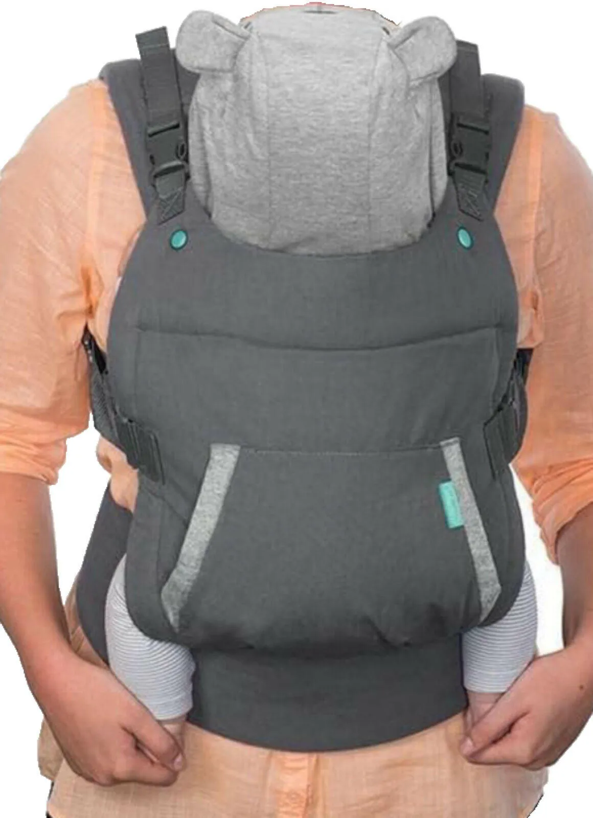 Infantino Cuddle Up Ergonomic Hoodie Carrier - Grey