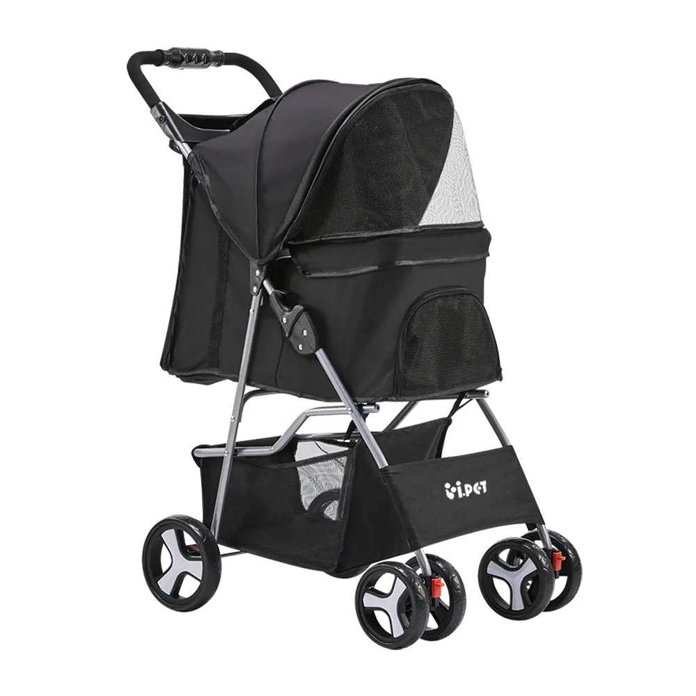 i.Pet - 4 Wheel Pet Stroller - Black