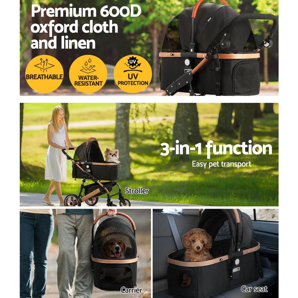 i.Pet - Pet Stroller Dog Pram Large Cat Carrier Travel Foldable Pushchair 4 Wheels