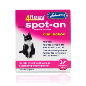 Johnsons 4fleas Dual Action Spot-On Treatment for Cats 80mg 2 pipette