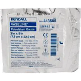 Kendall Vaseline Sterile Non-adherent Petrolatum Gauze Strip 3" X 9" - Each