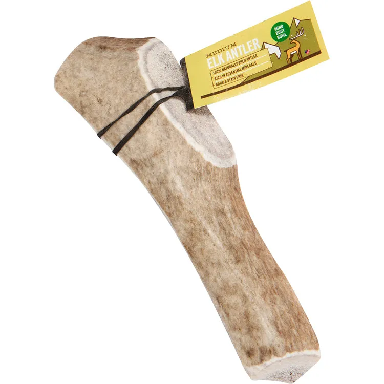 MIND BODY BOWL Split Elk Antler Dog Chew - Medium