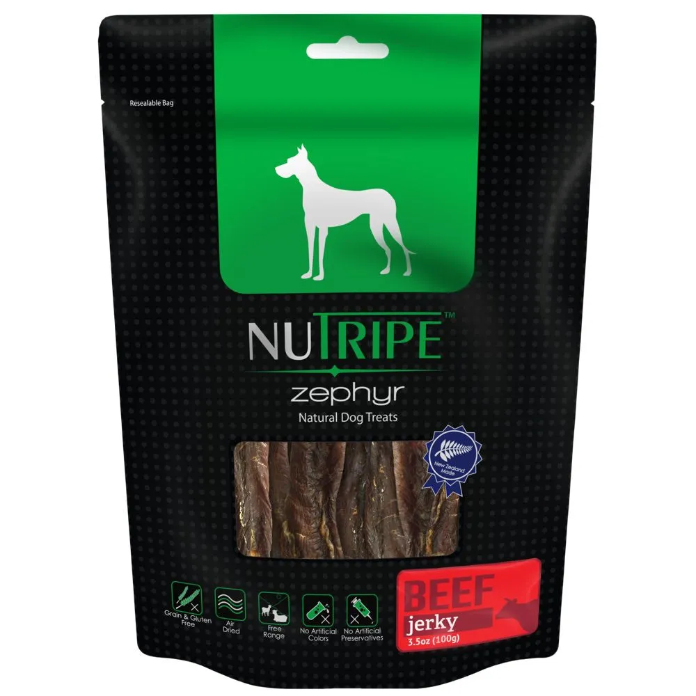 Nutripe Zephyr Beef Jerky Dog Treats 100g