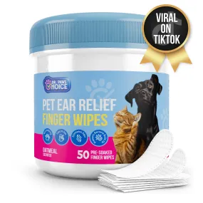 Oatmeal-Scented Ear Relief Finger Wipes for Pets