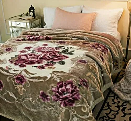 OMAJA HOME Silky Soft Floral Double Bed Embossed Double PlSilky Mink Blankets for Winters - Embossed Design That Will Enhance Your Room with Vibrant Attractive -Multicolor lightweight