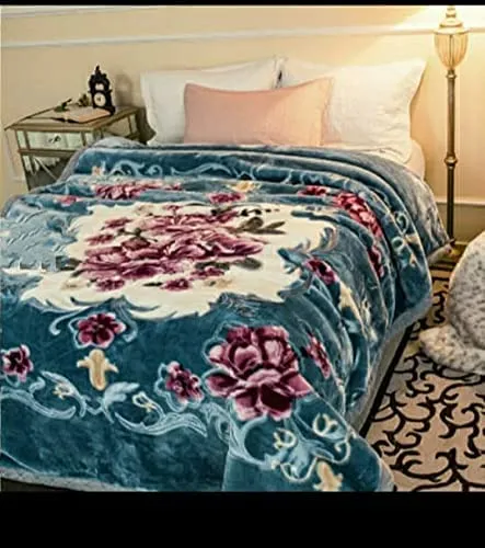 OMAJA HOME Silky Soft Floral Double Bed Embossed Double PlSilky Mink Blankets for Winters - Embossed Design That Will Enhance Your Room with Vibrant Attractive -Multicolor lightweight