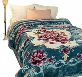 OMAJA HOME Silky Soft Floral Double Bed Embossed Double PlSilky Mink Blankets for Winters - Embossed Design That Will Enhance Your Room with Vibrant Attractive -Multicolor lightweight