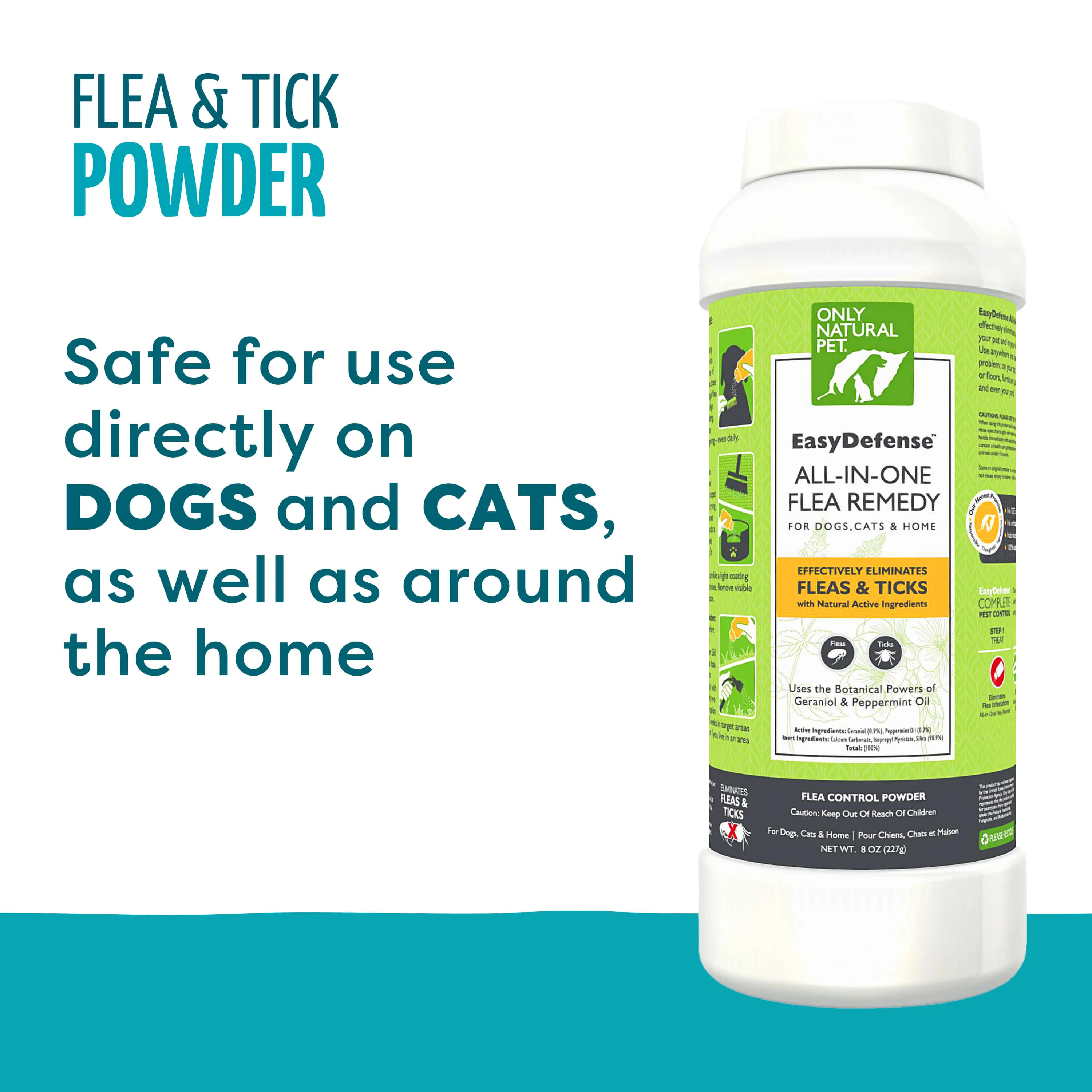 Only Natural Pet All-in-One Flea Remedy Powder for Dogs & Cats 8oz