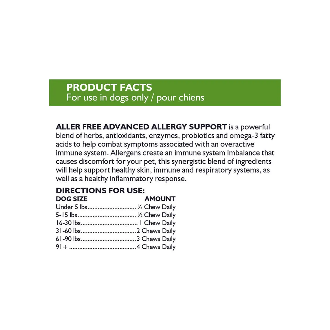 Only Natural Pet Aller Free Advanced Support Allergy Supplement for Dogs