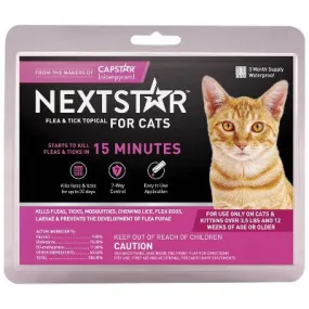 Open Box - NextStar Flea and Tick Prevention for Cats - Over 3.5lbs/3ct