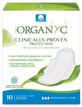 Organyc Sanitary Pads; Moderate Flow 10