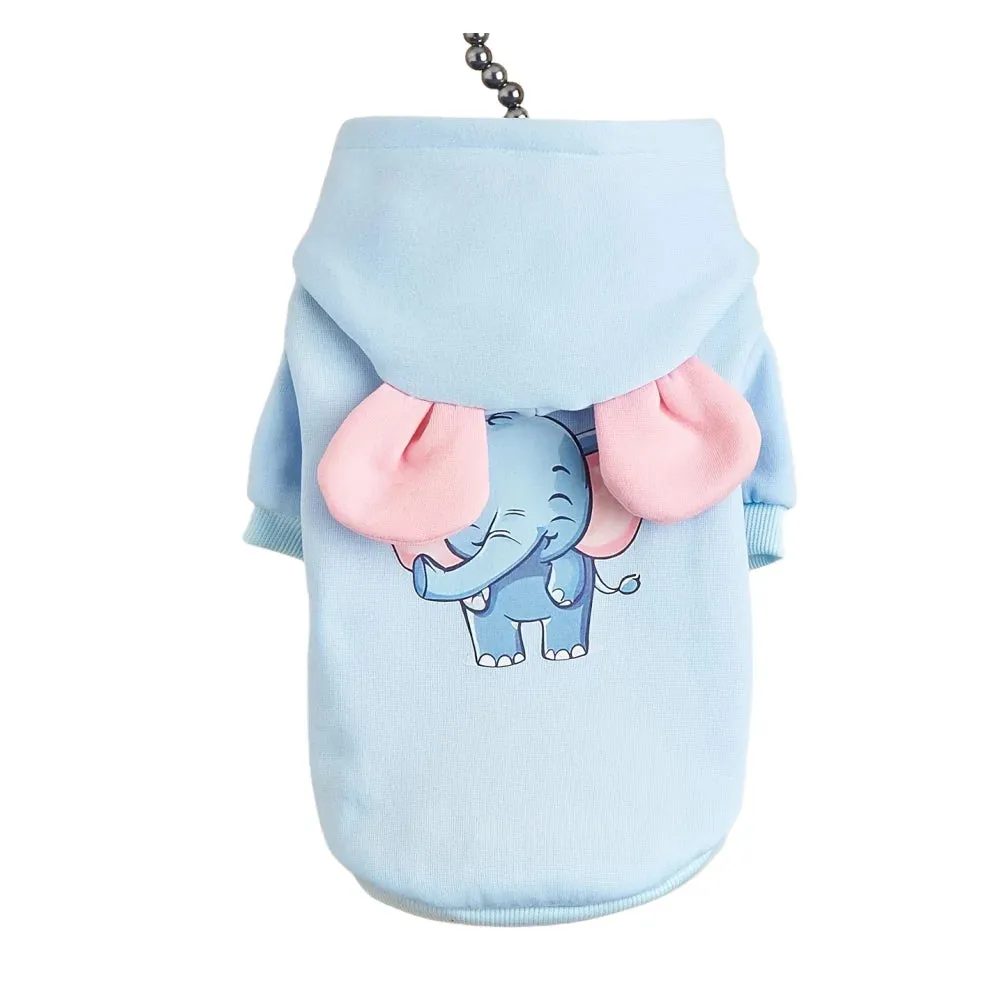 Pet Clothes Dog & Cat Hooded Sweatshirt | Warm & Comfortable with Cute Ear Decoration