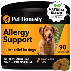 Pet Honesty Allergy Support Supplement Peanut Butter Flavor for Dogs