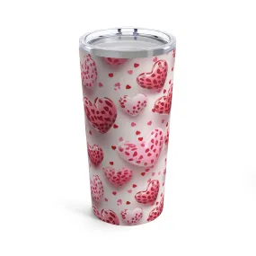 Pink Leopard Hearts Digital Pattern Design 20 oz Stainless Steel Tumbler, Coffee Tumbler, Teacher Tumbler Gift, Mom Gift, Best Friend Gift