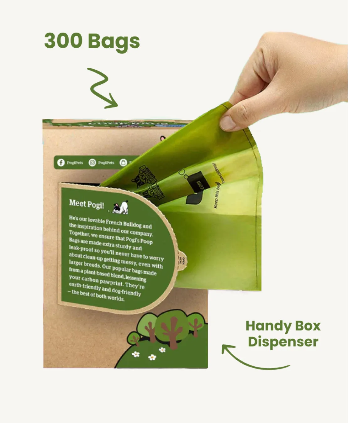 Pogi's Earth-Friendly Pet Poop Bags with Easy-Tie Handles