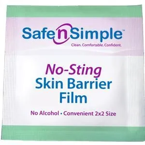 Safe N Simple Alcohol Free No Sting Skin Barrier Wipes, Box of 25