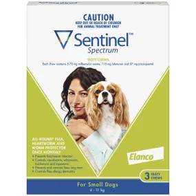 Sentinel Spectrum Tasty Chews Flea & Worming Treatment 4-11kg Dog